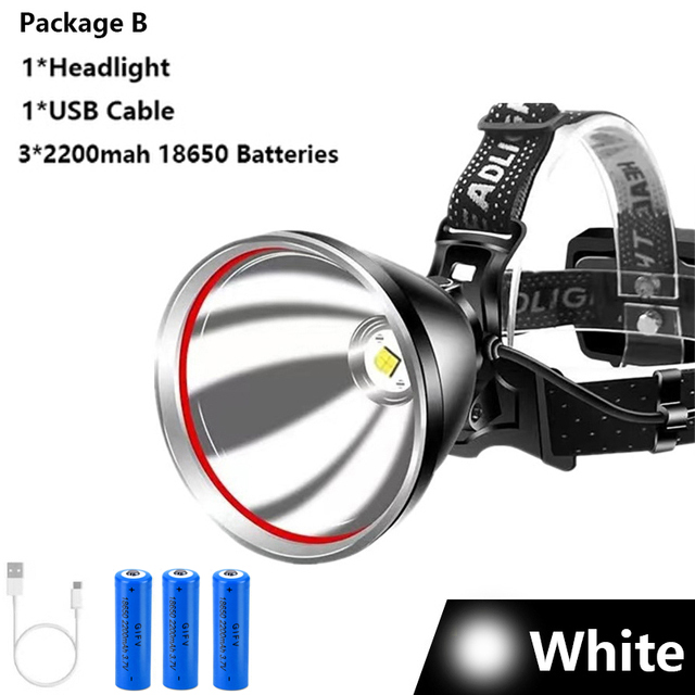 Super XHP90 exterior LED farol, USB recarregável cabeça lanterna, bicicleta lâmpada, tocha, mais poderoso, 500000LM, 1000m: cambiável