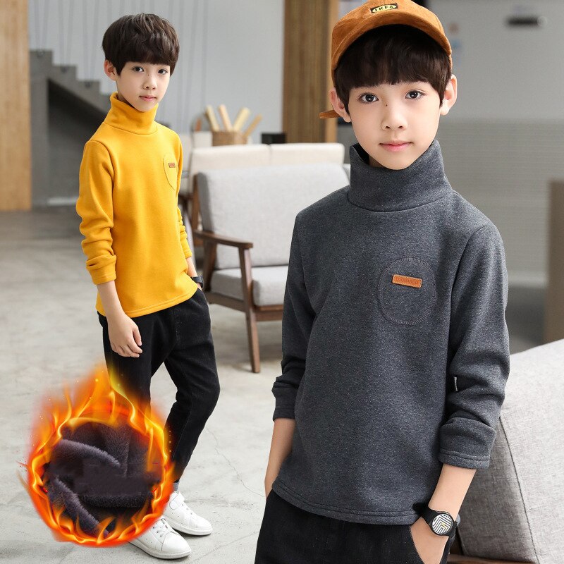 Sudaderas con capucha para niños, forro polar de algodón, Retro, cálido, de terciopelo grueso, Tops para otoño e invierno, ropa para adolescentes,