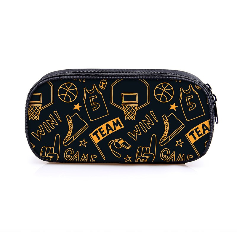 Basketbal Print Cosmetische Case Potlood Tas Jongens Meisjes Schooltassen Kids Stationaire Tas Kinderen Pennenbakje Schoolbenodigdheden Tas: dqbbbastc08cw