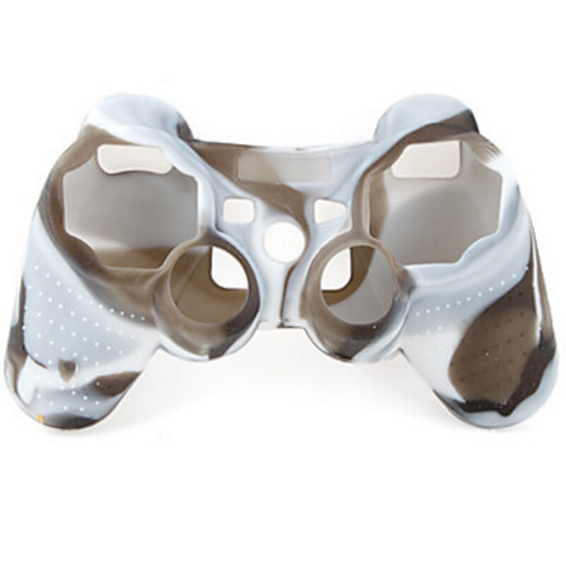 Funda protectora suave antideslizante de camuflaje para Playstation 3, funda de goma de Gel de silicona suave para mando de PS3: white-gray