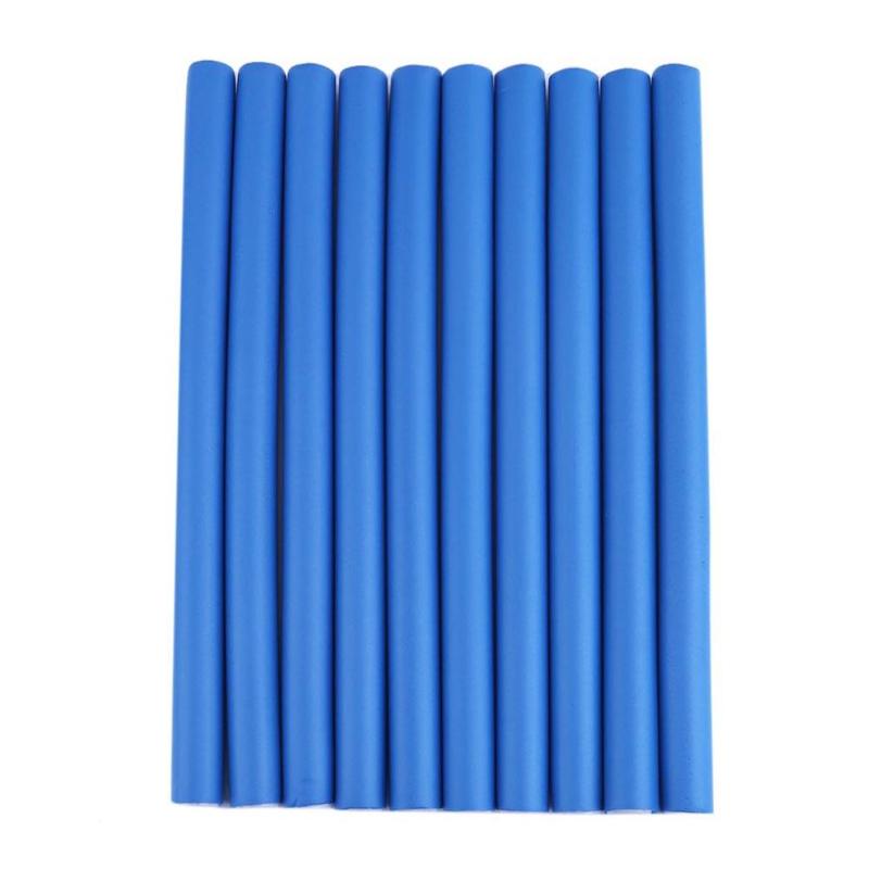 10pcs Hair Curling Curler Magic Air Hair Rollers Soft Foam Bendy Twist Magic Flexi Rods Styling Hair Sticks Tool Random color: 0.8cm