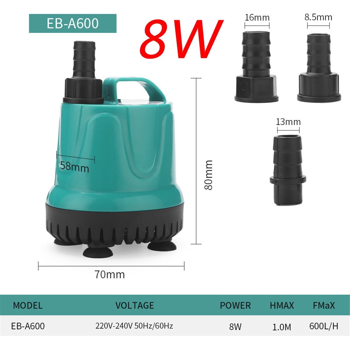 Waterpomp Fish Tank Dompelpomp Bodem Zuigpomp Water Verandering Pomp Bodem Filter Mest Zuig Pomp Voor Aquarium: 8W