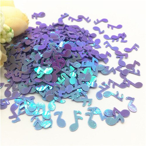 Pailletten 4*9mm muzieknoot vorm losse pvc pailletten voor 3d nail art decoratie manicure diy knutselen bruiloft accessoire confetti 20g: Ab paars