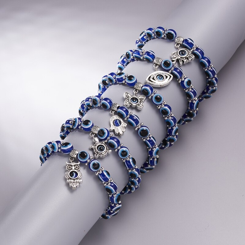 Eye Ankle Bracelet Evil Eye Bead Chain Lucky Kabbalah Protection Amulet Bracelet Turkey Blue Eye Bracelet for Ladies R7RF