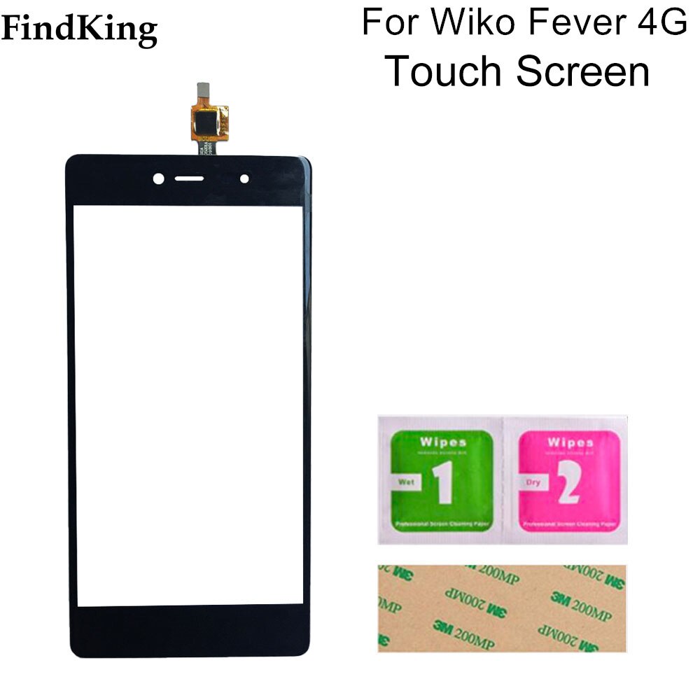 Touch Screen For Wiko Fever 4G Touch Screen Front Glass Digitizer Panel Touchscreen Lens Sensor Tools Adhesive: Black No Tools