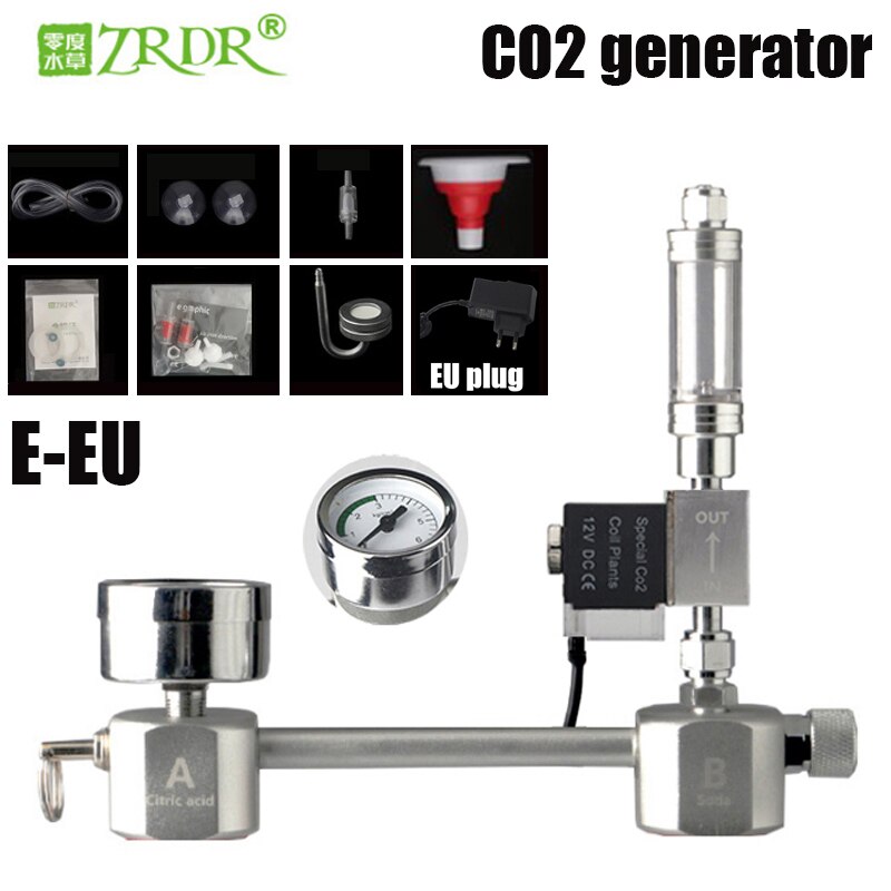 CO2 Generator Diy System Kit CO2 Generator, Bubble Counter Diffuser With Solenoid Valve,For Aquatic Aquarium Plant Growth: E-eu