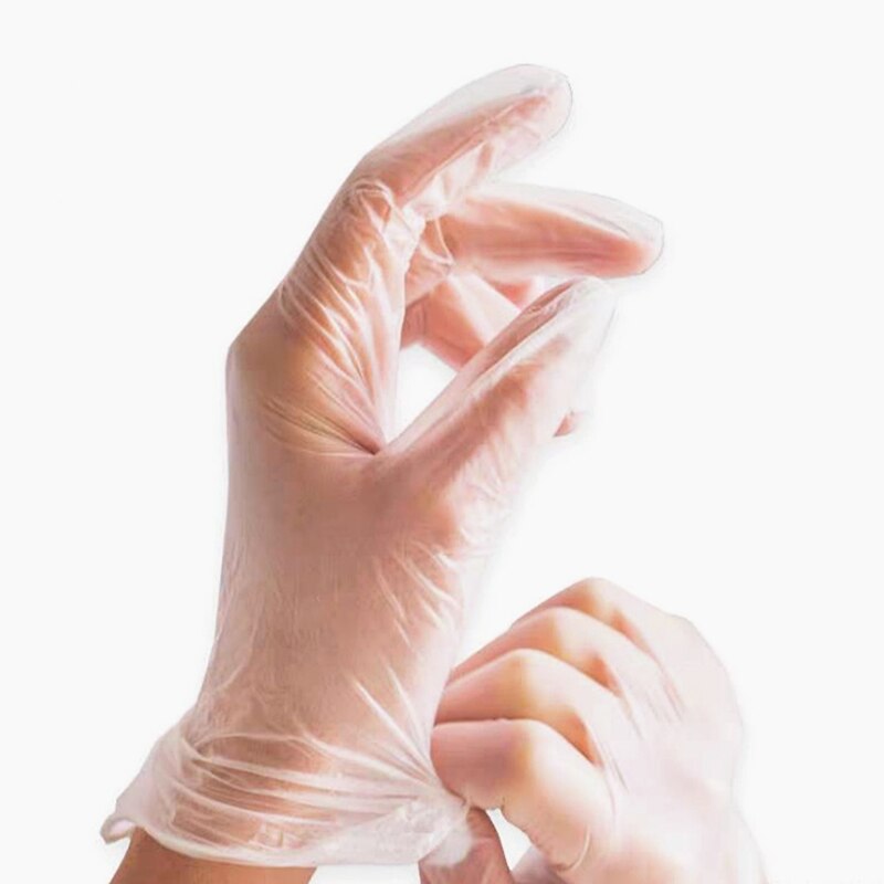 100Pcs Disposable Transparent Gloves Dishwashing Kitchen Anti Pollution Hand Protection PVC Cover