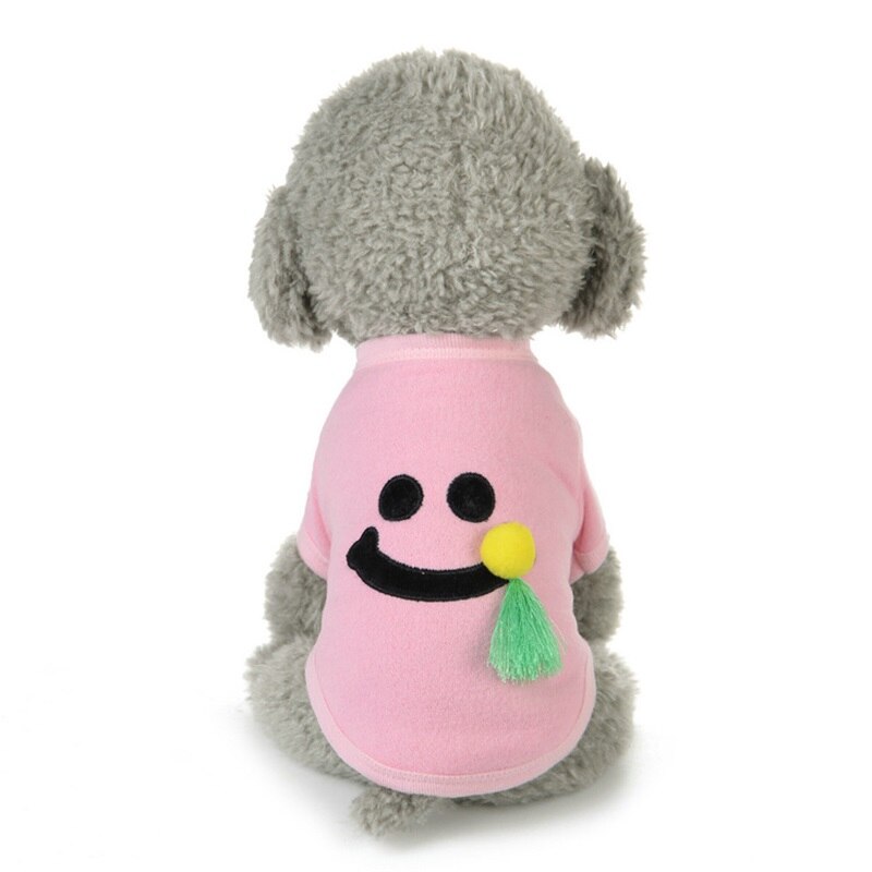 ¡Novedad de ! ropa de para perros y mascotas, ropa con sonrisa de dos patas para primavera y verano para cachorros y perros pequeños: Pink / XL