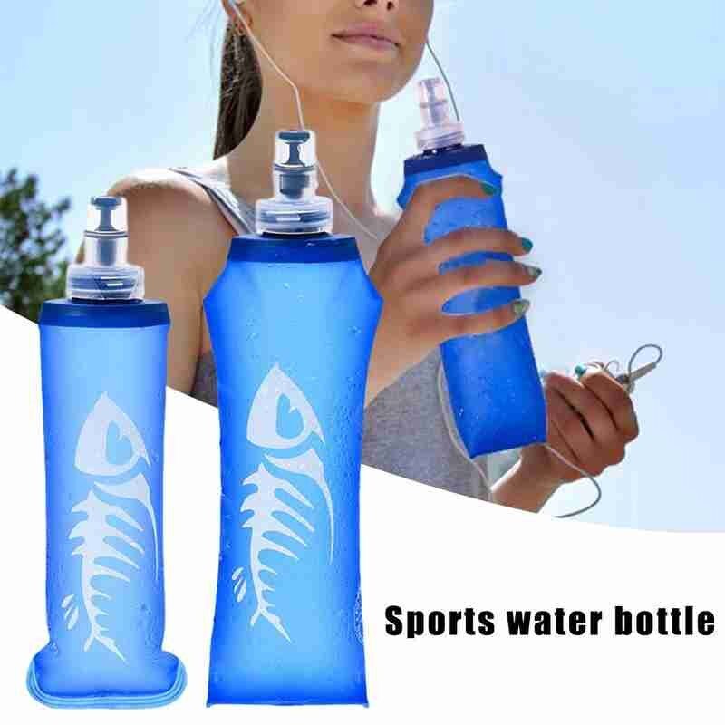 250/500Ml Silicon Water Fles Voor Wandelen Tpu Sport Zachte Fles Opvouwbare Running Water Bag Silicon Water Fles voor Wandelen