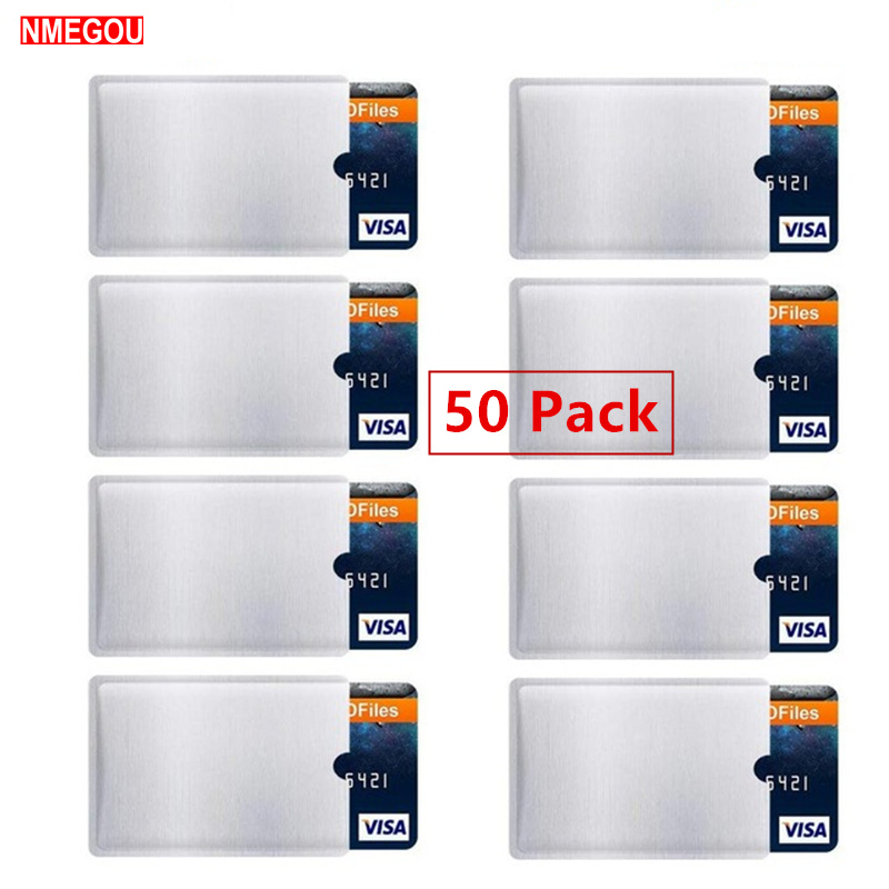 50 Pcs Rfid Blocking Mouwen Anti Diefstal Rfid Card Protector Paspoort Credit Card Identiteit Diefstal Anti-Scan Card Sleeve bescherming