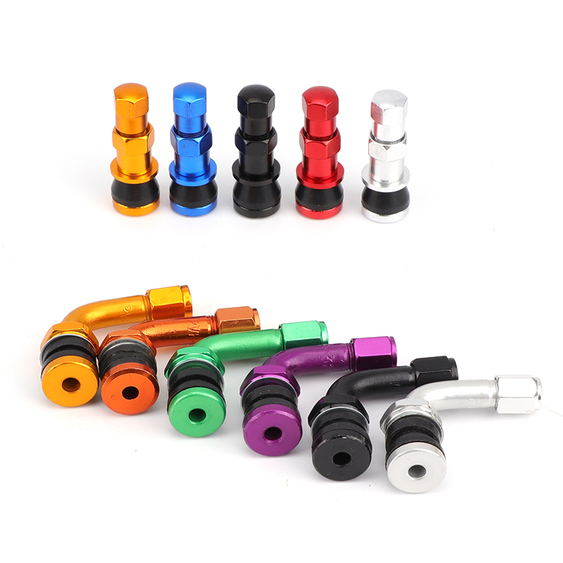 1 Pcs Alloy Rubber Straight valve/bend valve Tubeless Tyre Bicycle Auto Parts Tire Valve Accessories 5 colors