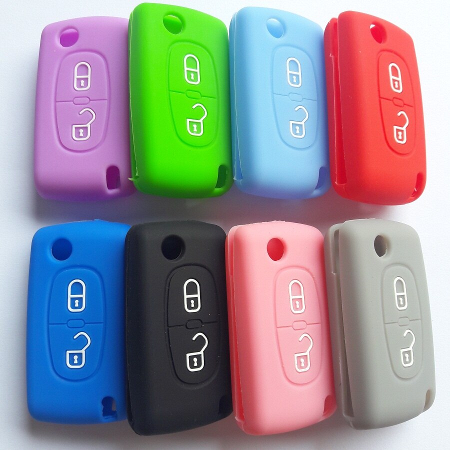 Flip Fob folding Remote Silicon Key Case For Peugeot 306 407 807 Partner Citroen C2 C3 C4 C6 Berlingo Remote fob Case 2 Button