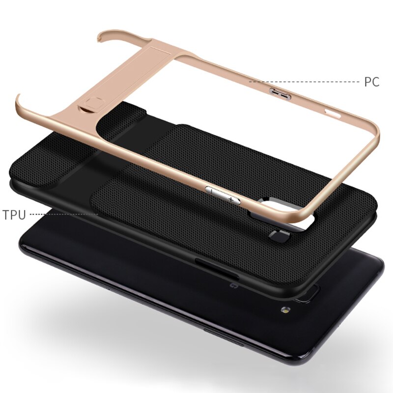 Luxury Full Cover for Samsung Galaxy A6 / A6 Plus + Phone Cases 3D Stand Silicone Hybrid 360 Protective Back Armor Fundas