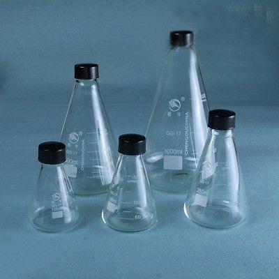250ml Borosilicate Glass Conical Erlenmeyer Flask with Cover For Chemistry Laboratory