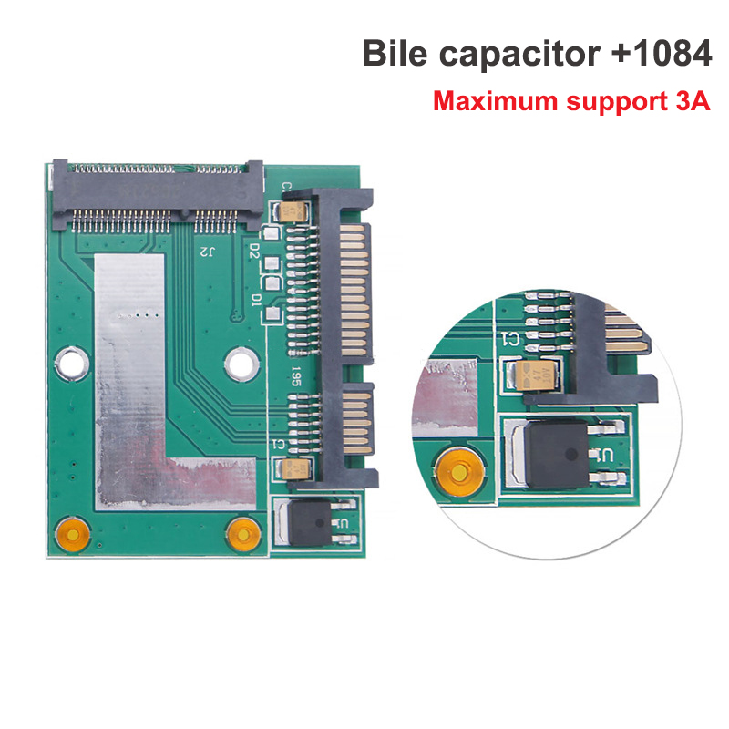 Carte adaptateur mSATA SSD vers SATA 3, Interface 2.5 pouces, 5cm, MINI PCIE SSD vers SATA III, convertisseur adaptateur pour ordinateur PC: Rouge
