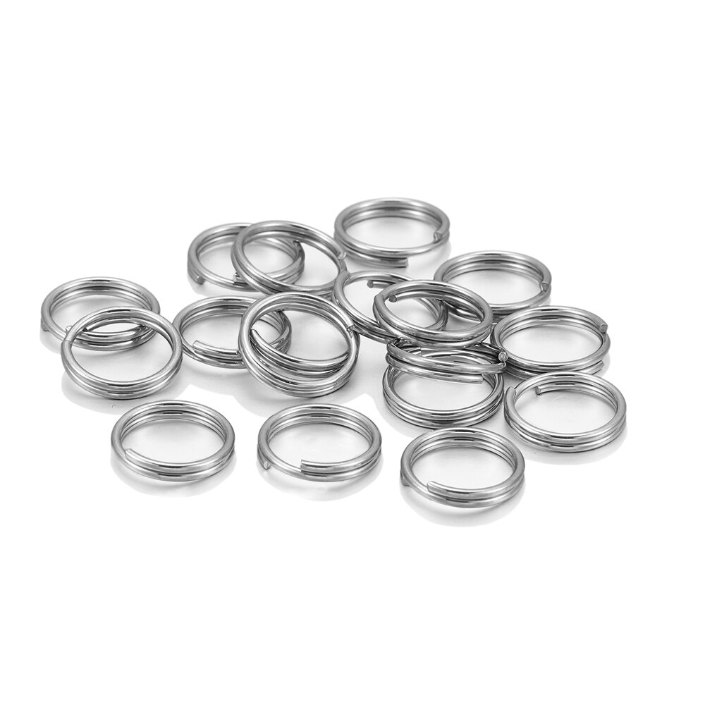 50/100pcs/lot 5-15 mm Stainless Steel Open Jump Split Rings Double Loops Connectors For DIY Keyring Jewelry Making Accessories: Rhodium / 0.6x6mmx100pcs