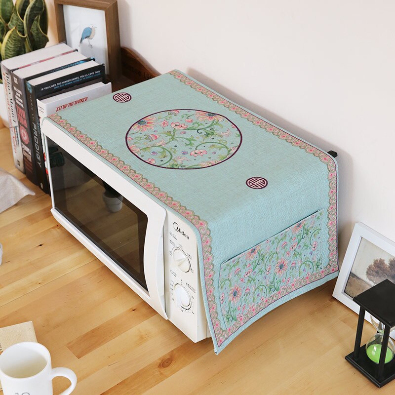 Microwave Oven Cover Fabric Dust Cover Oven Cover Towel microwave cover kitchen aid mixer: 4