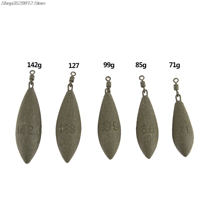 Fiske sänkare bly vikt oval form vikter vridbar tackla karper leder tillbehör 71g/85g/99g/127g/142g