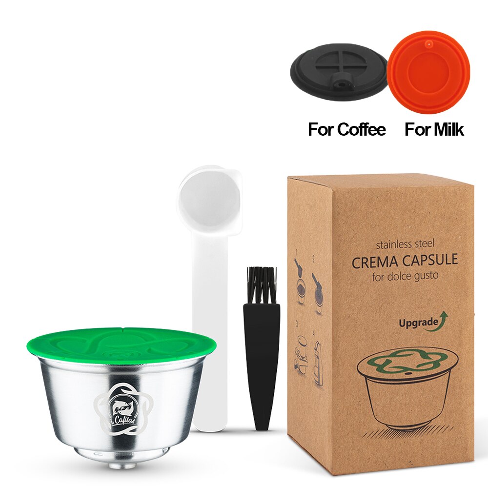 Icafilas Capsulas De Cafe Recargables Dolce Gusto Herbruikbare Hervulbare Capsules, Filters Voor Necafe Dolce Gusto Maker Koffie Pods: 1 pod 2lid