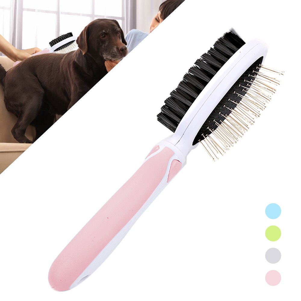 Cepillo para perros y Gatos, accesorios para Gatos y cachorros, productos para peinar y peinar, productos para perros pequeños, suministros para removedores de pelo para Mascotas #15: pink
