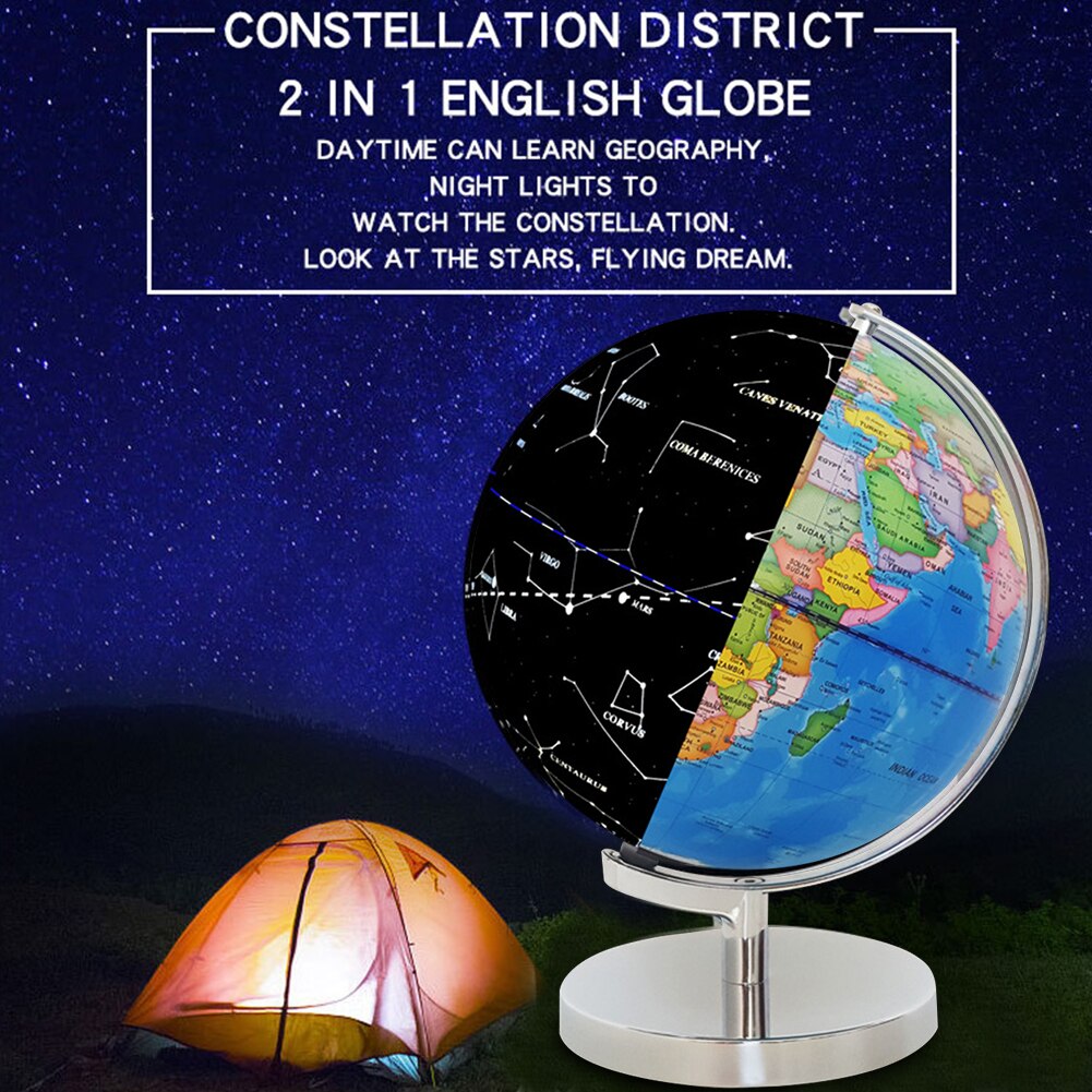Material para enseñanza, alimentación USB, decoración de escritorio, luz LED para oficina, con soporte, mapa del mundo, tierra, globo, hogar, Geografia, escuela