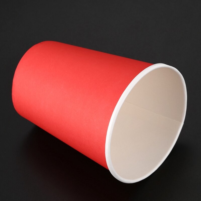 40 Paper Cups (9 Oz)-Plain Effen Kleuren Verjaardagsfeestje Servies Catering (Rood & Geel)