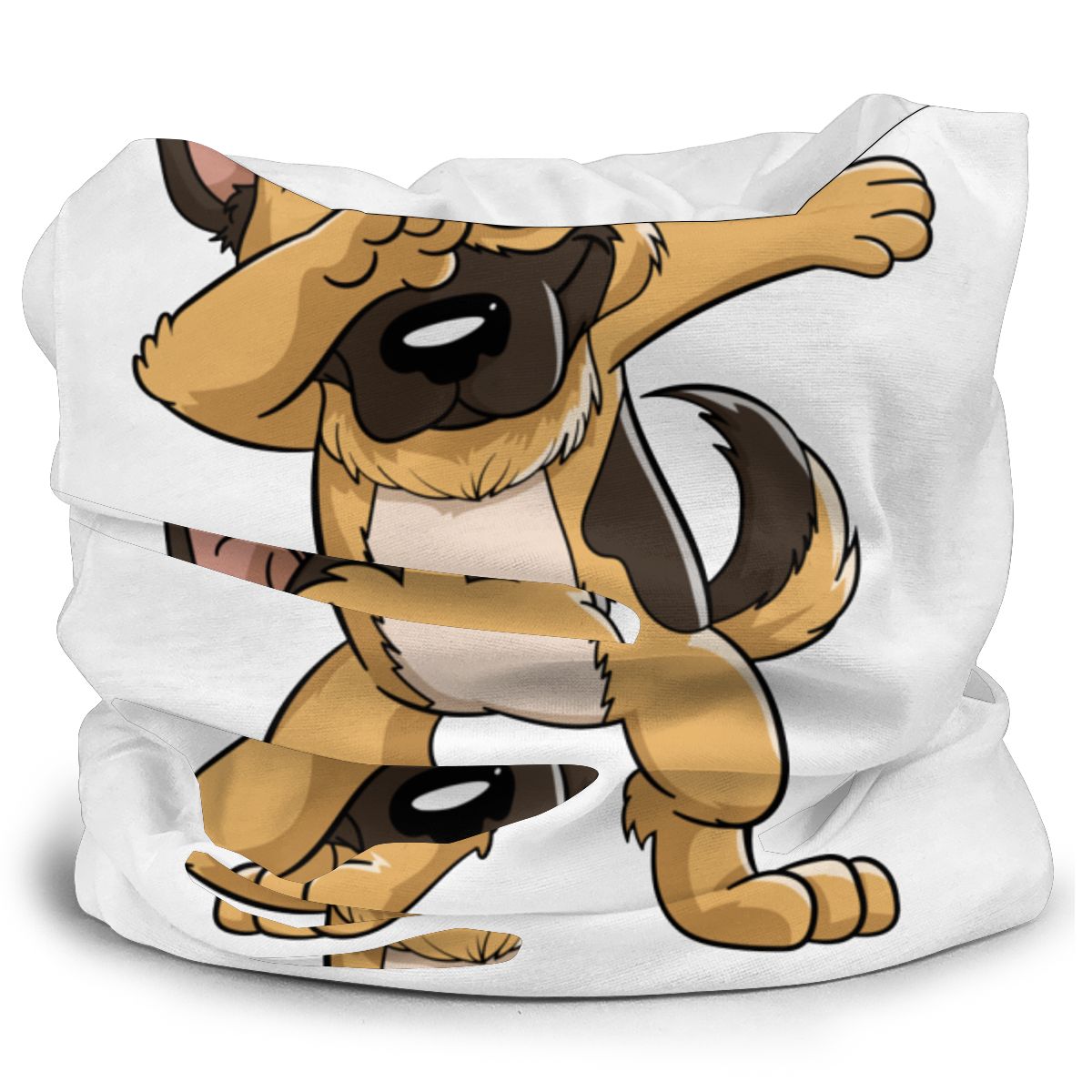 German Shepherd Dabbing Dog Scarf Half Face Mask Men Women Tube Mask Balaclava Bandanas Multi-functional Headwear Biking Camping