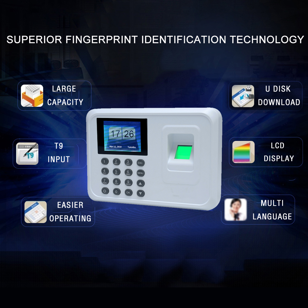 Tijdschema Controle Medewerkers Intelligente Biometrische Vingerafdruk Wachtwoord Aanwezigheid Machine Werknemer Controleren-in Recorder