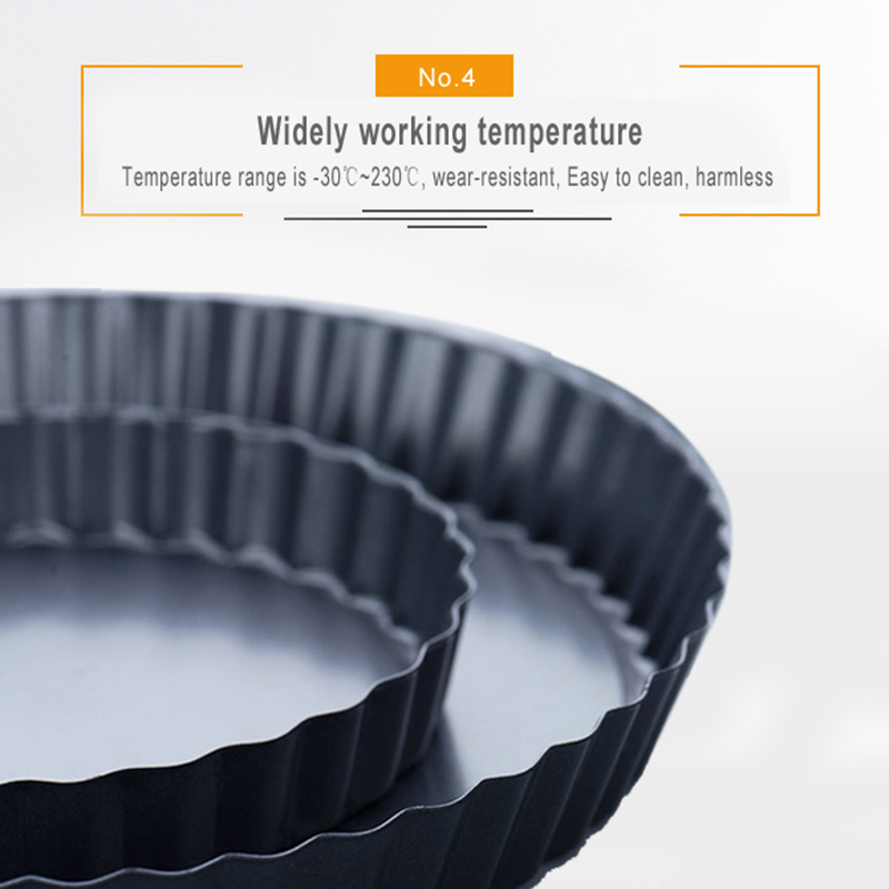 Non-stick Tart Quiche Flan Pan Mallen Pie Pizza Taart Ronde Mould Verwijderbare Losse Bodem Gecanneleerd Zware Pie pan Bakvormen Gyh