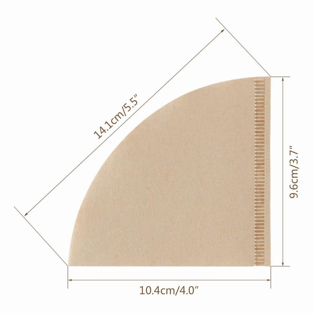 100Pcs carta da filtro per caffè a forma di cono carta da gocciolamento in legno originale naturale V60 filtro da caffè di ricambio per 2-4 persone