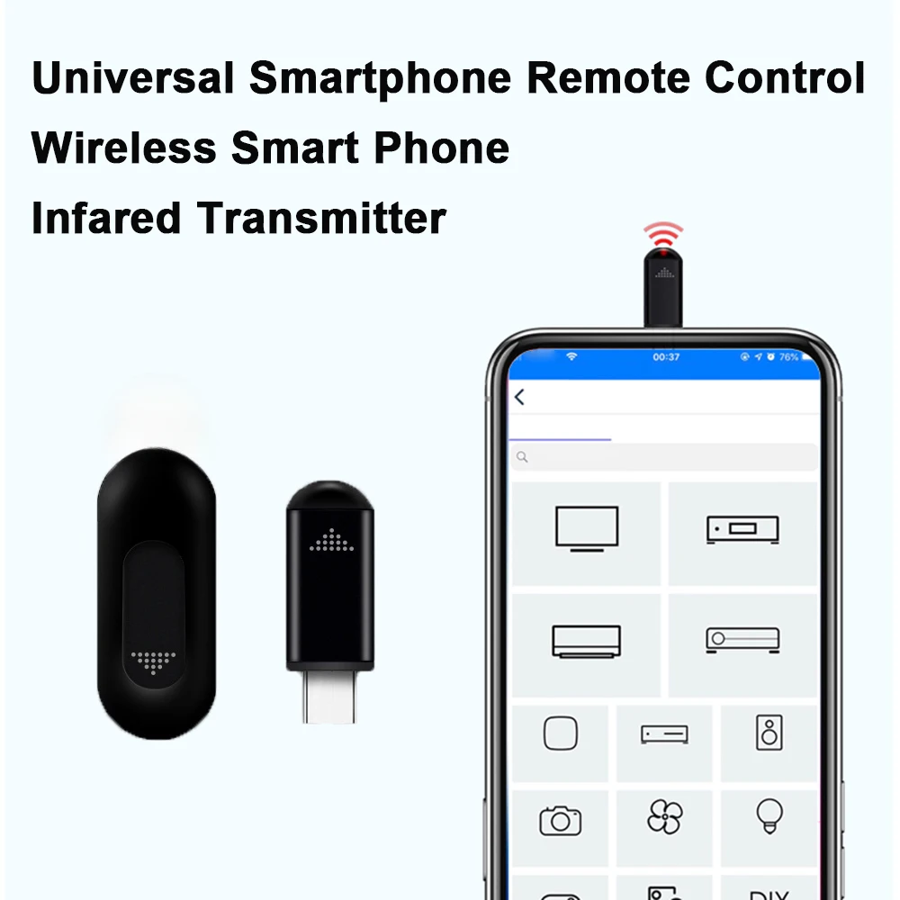 Adaptador universal de controle remoto para celular, tipo c, para iphone 15 16 séries, android, ir blasters para tv, ar condicionado