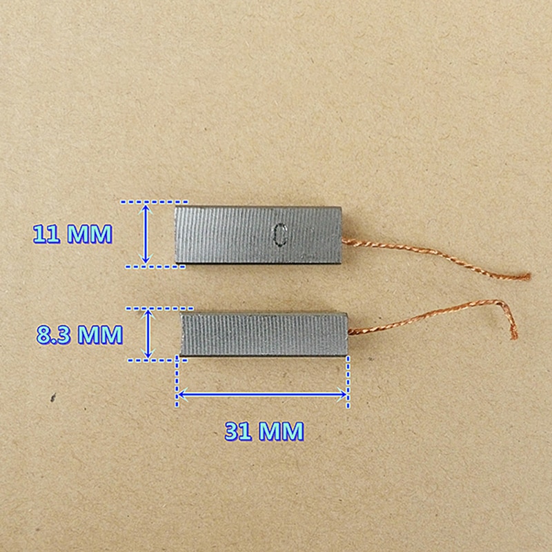 2Pcs 8.3*11*31Mm Koolborstels Voor Stofzuiger Motor Elektrische Motor Borstel Vervanging Power Tools accessoires