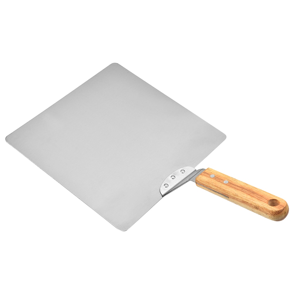 Stainless Steel Pizza Peel Wood Handle Pizza Paddle Square Shape Pizza Paddle