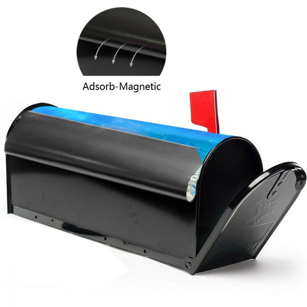 Christmas Night In The Snow Mailbox Cover Happy Year Mailbox Wraps Magnetic Post Box Cover for Garden Yard