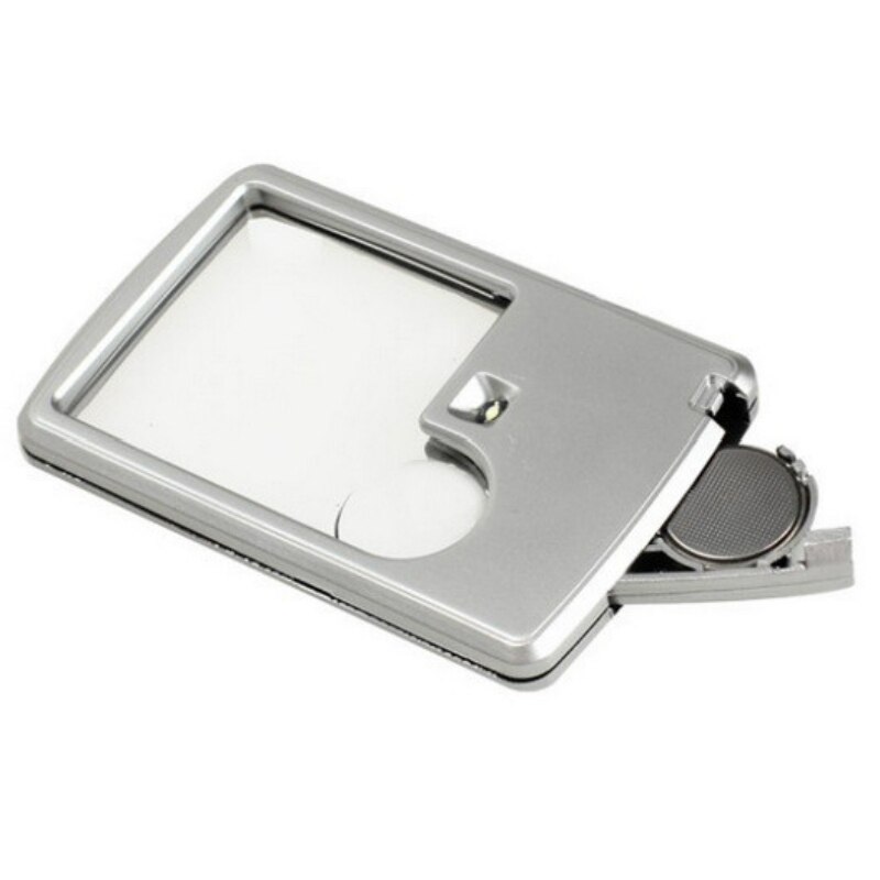 Loupe de carte de crédit avec étui en cuir léger, Loupe Ultra-mince Portable carré avec