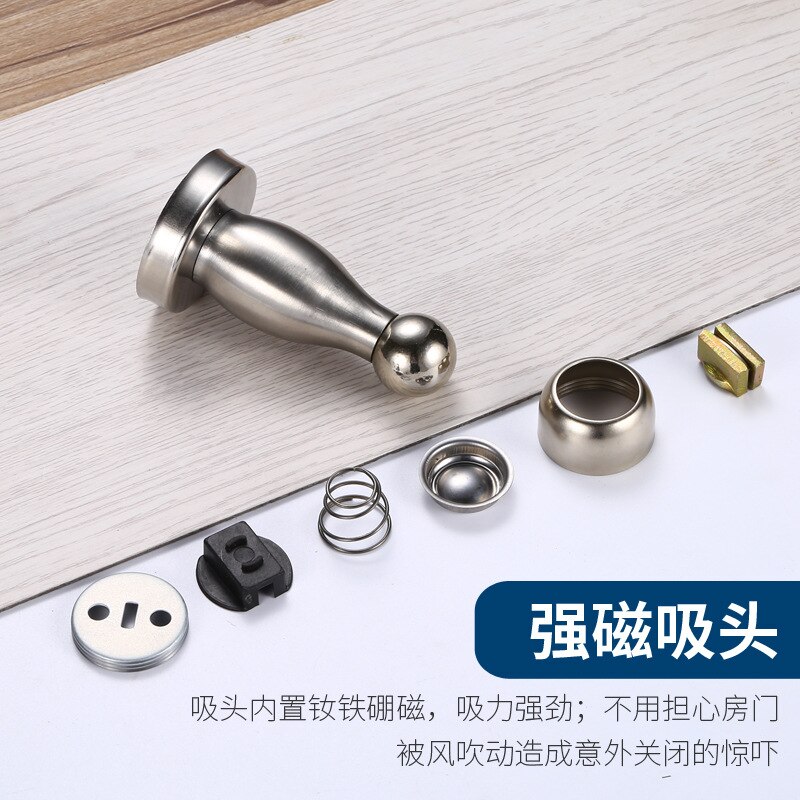 Home Door Stainless Steel Door Bumper Bedroom Anti-collision Silent Door Strong magnetic Door Bumper