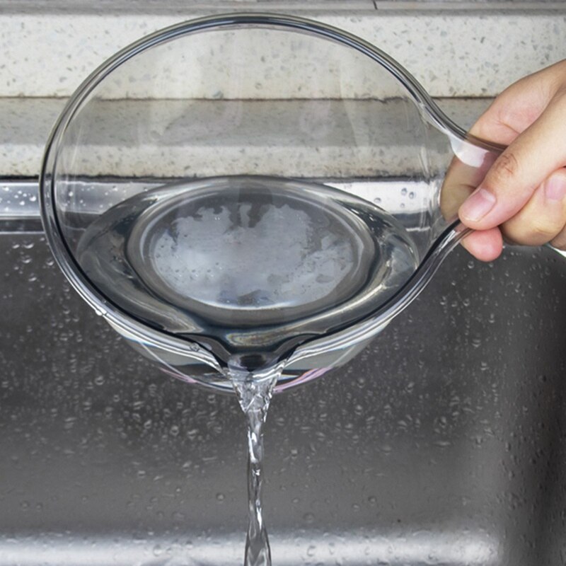 Husholdning gennemsigtig køkken vand scoop fortykket plast vand scoop bad scoop drift slev langt håndtag børns shampoo ske