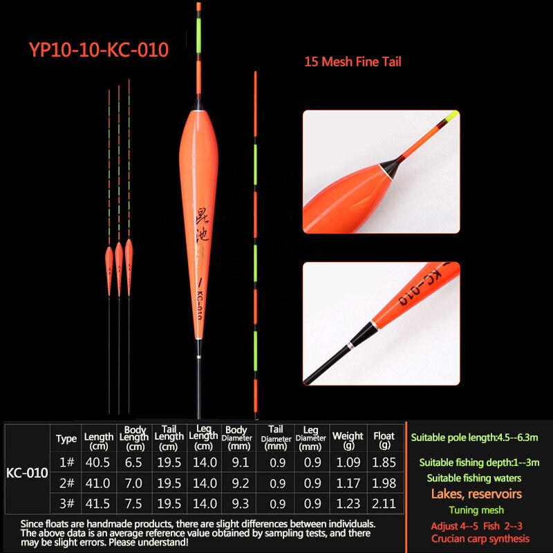 RQNQ Barguzinsky Fir Float Fishing Float Superfine Workmanship Freshwater Suits For All Kinds Of Fish Fishing Bobbers: YP10-10-KC010