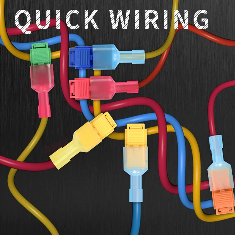 10 30 100Pcs T-Tap Connector Quick Electrical Cable Connector Snap Splice Lock Waterproof Crimp Wire Terminal blue yellow red