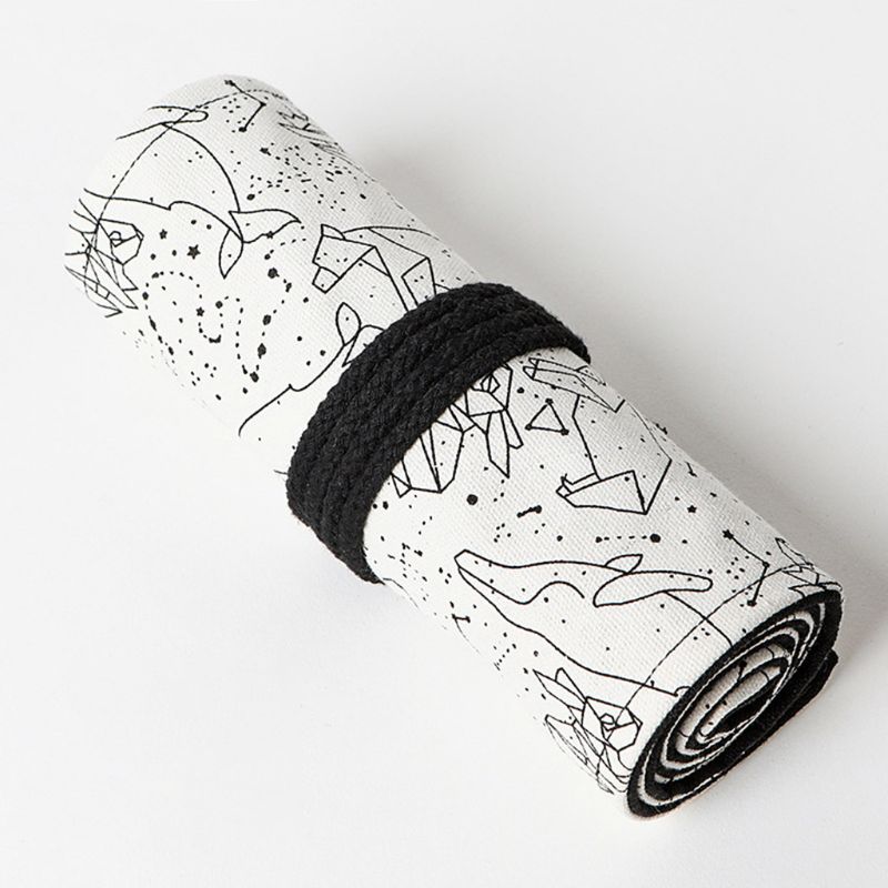 Constellation 12/24/36/48/72 Gat Canvas Roll Pen Gordijn Potlood Bag Case Make-090F