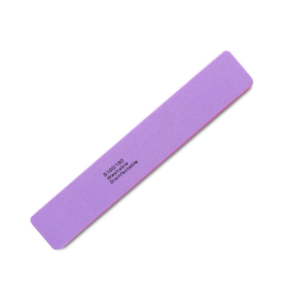 Nagelvijl Nail Buffer Wasbaar Slijpen Polijsten Schuren Buffing Manicure Pedicure Nail Art Gereedschap Professionele Nagelvijlen: 1pcs Purple