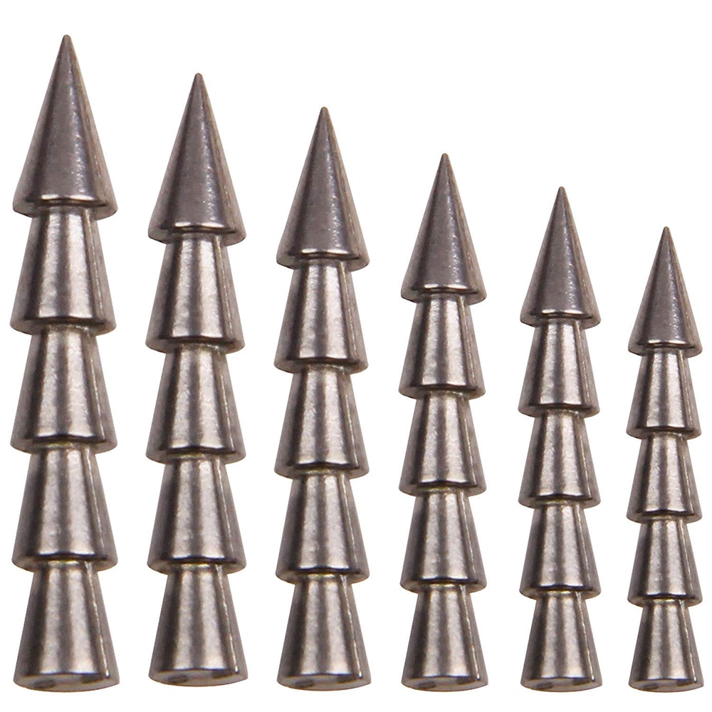 20 piezas de 100% de tungsteno, plomos de pesca, aparejo de Pagoda, plomos de plástico suave para pesca, plomo de peso