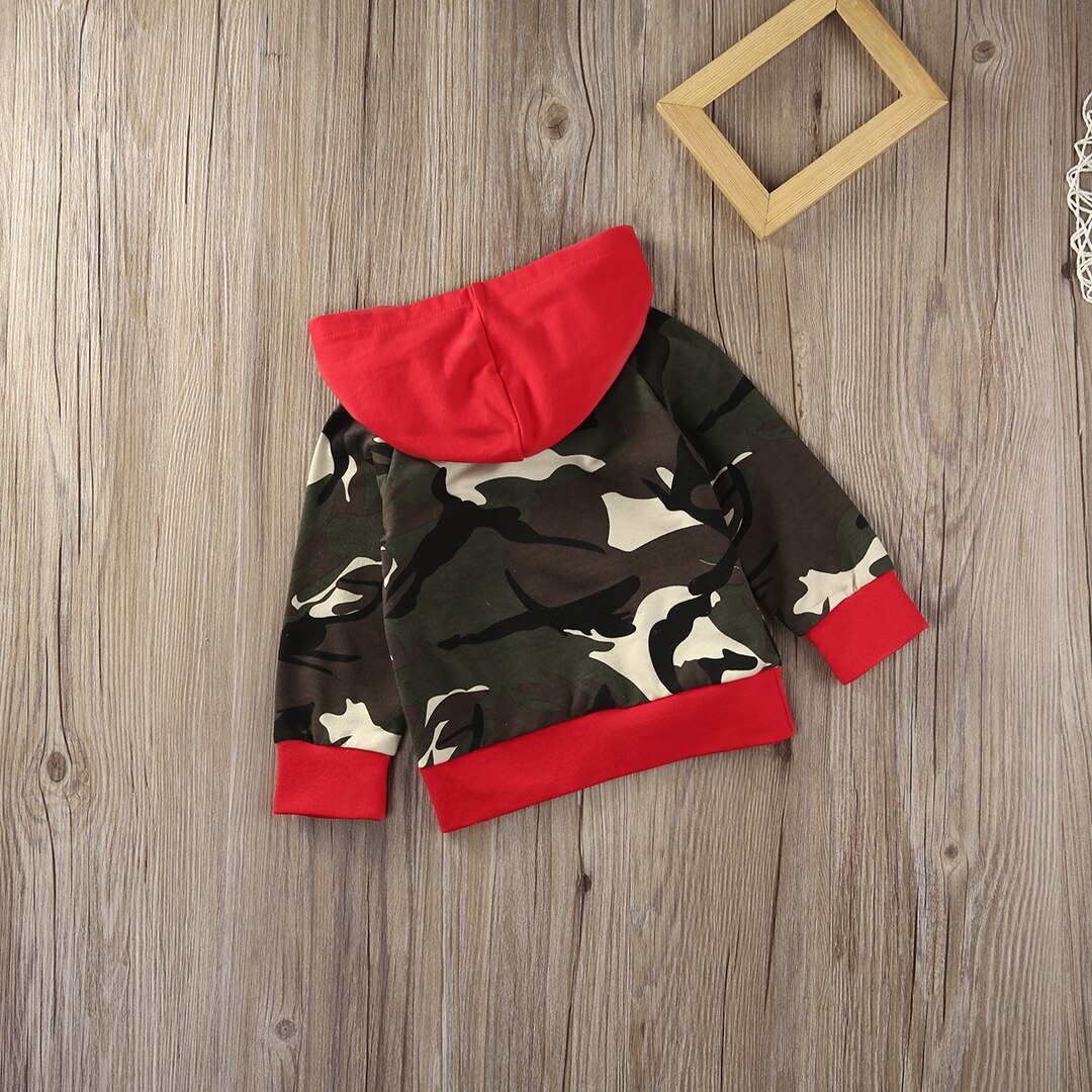 Jaar baby peuter baby jongens camouflage kleding hooded tops lange mouwen hoodie outfit kleding