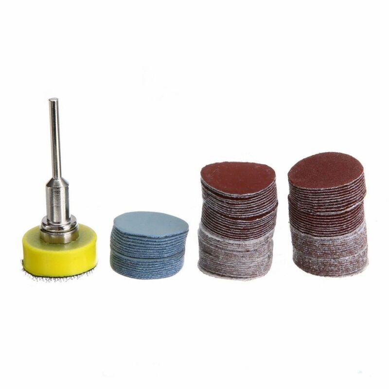 High sand disc + 1 inch abrasive hook and ring liner + 1/8 inch tool holder set for polishing 100 tools of 25mm