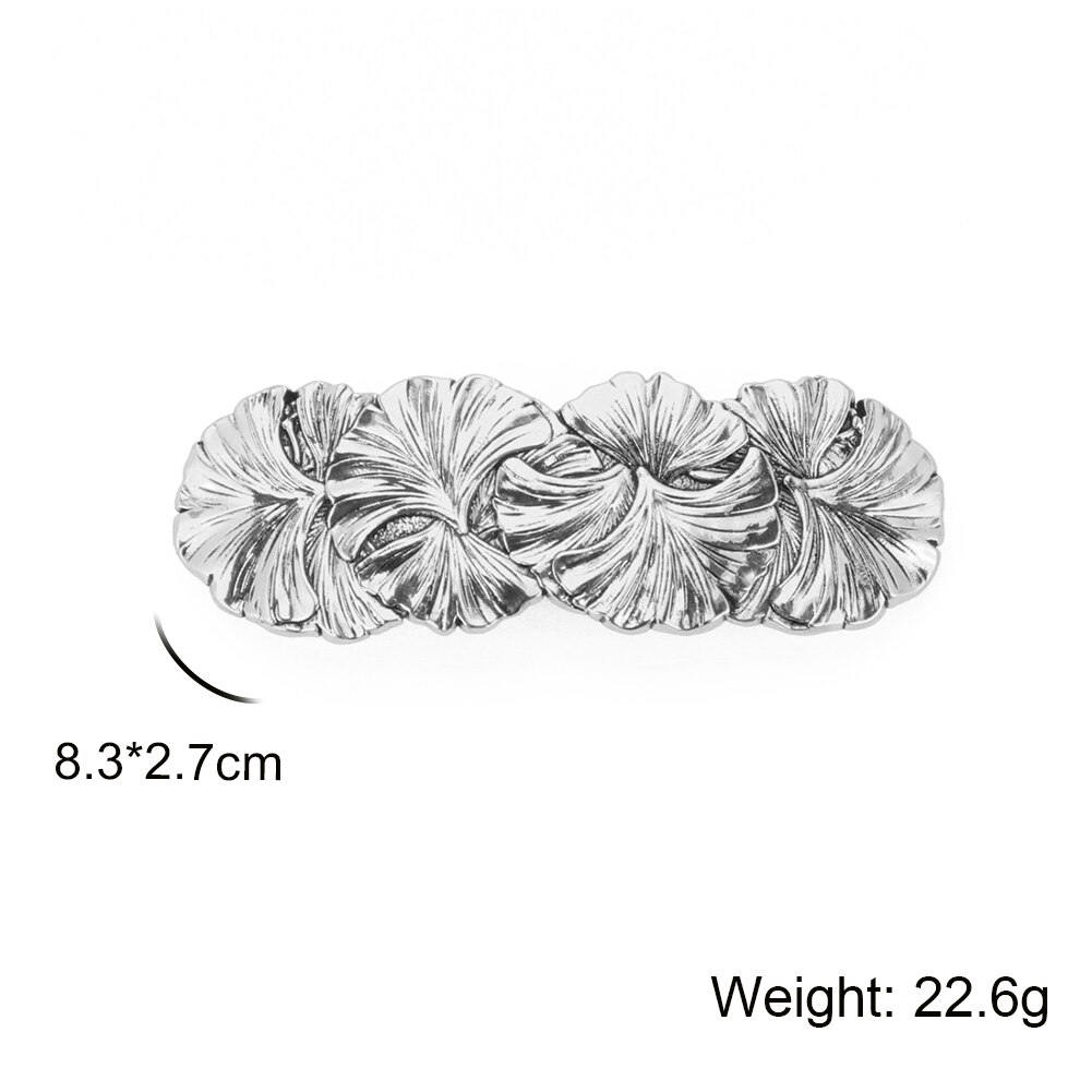 Skyrim Ginkgo Daisy fleur plante pince à cheveux mariée diadème rétro femmes épingle à cheveux Barrette luxe mariage cheveux accessoires: Plaqué or antique