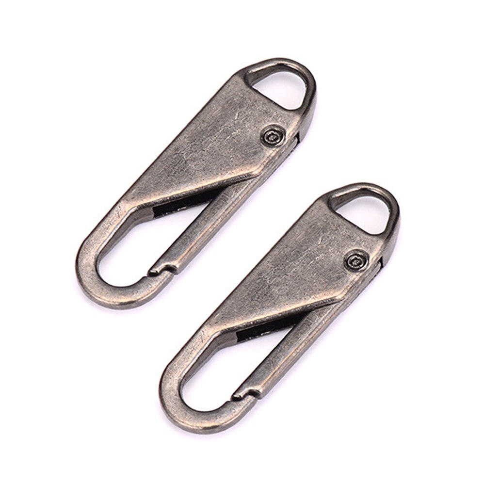 2Pcs Metalen Rits Rits Reparatie Kits Rits Pull Voor Rits Slider Naaien Diy Craft Naaien Kits Metal Zip: Gun color 2pcs