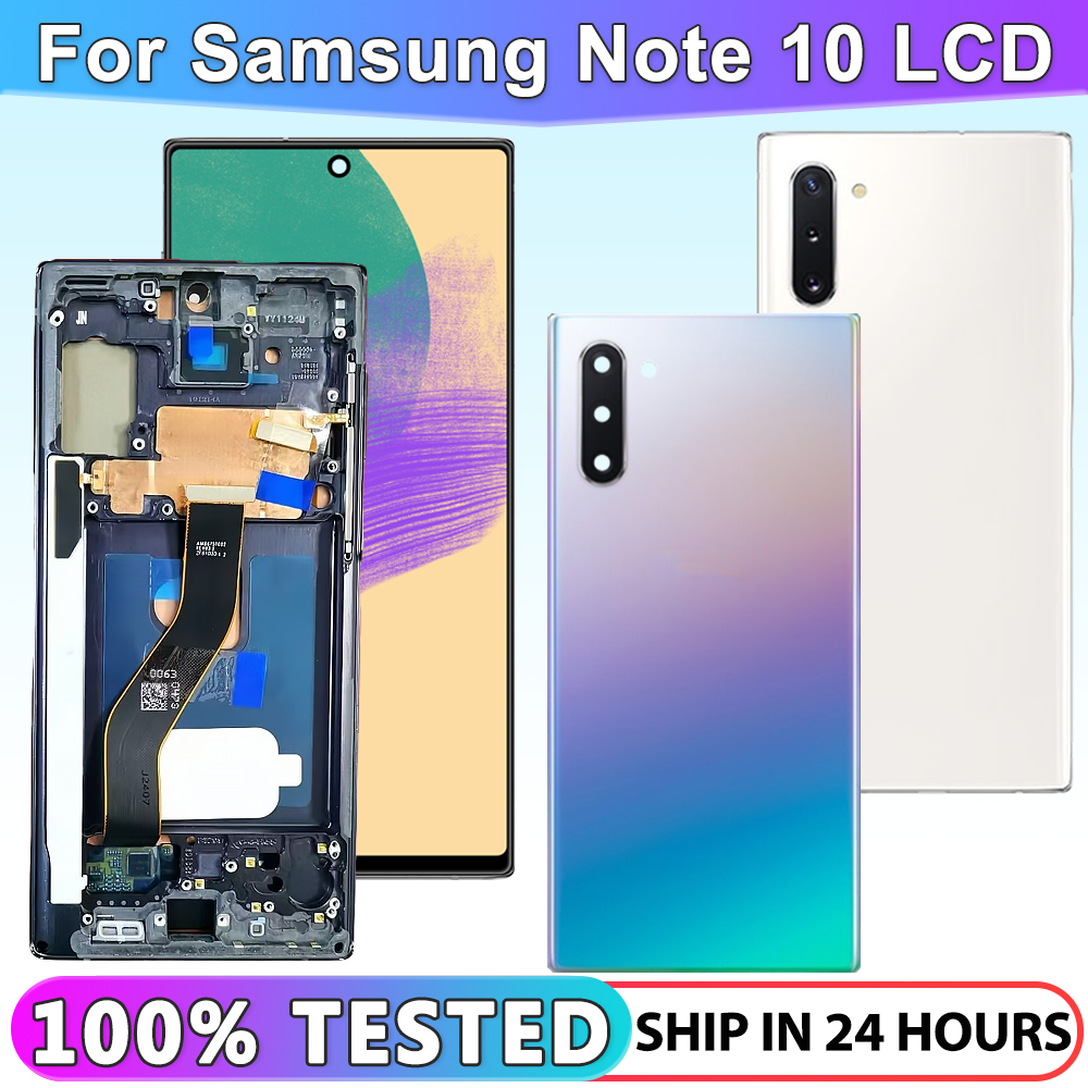 100%  testskærme til samsung note 10 med ramme lcd-skærm 6.15 " note 10 sm-n970f n970a n970f/ ds  n970n lcd tft-skærmdele