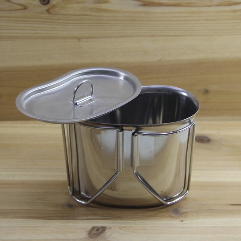 Kantinekopp i rustfritt stål 700ml bærbar med koppdeksel utendørs campingfottur