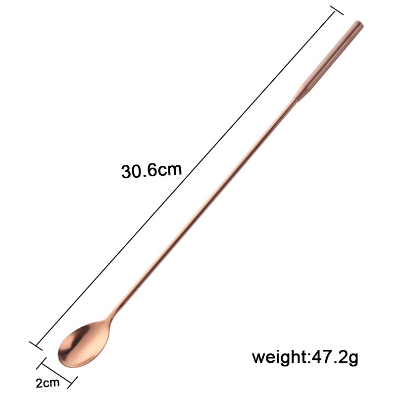 7 Color Cocktail Japanese Bar Spoon Long 304 Stainless Steel Spiral Pattern 12 Inch Bar Cocktail Shaker Wine Spoon Bar Tool: Rose Gold