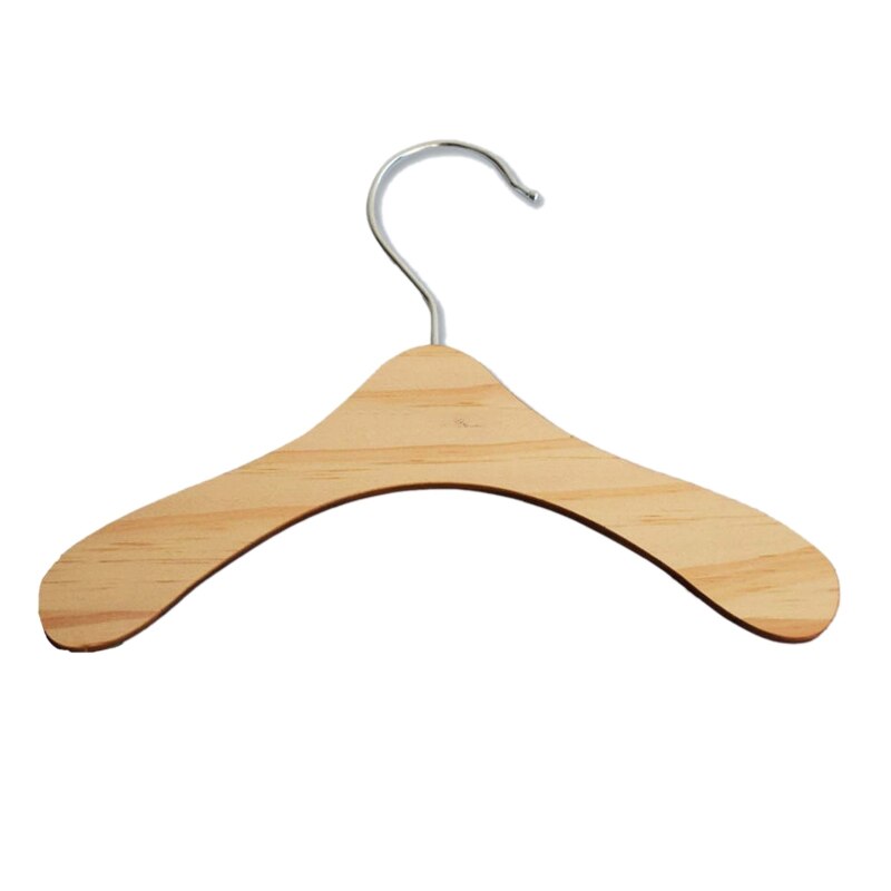 10Pcs Practical Non-Slip Wooden Dolls Clothes Hangers Coat Dress Jacket Organization Shelf Doll Accessories: 10